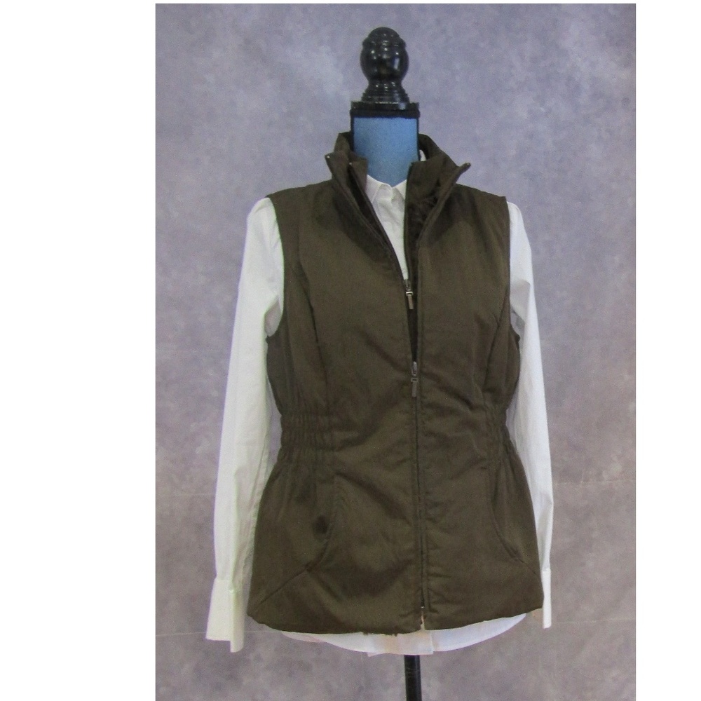 Charter Club Brown Vest w/ Faux Fur M